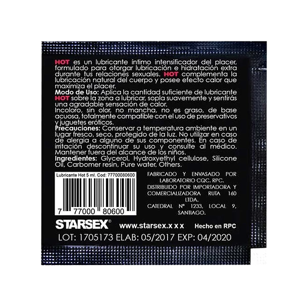 Lubricante Hot Starsex 5 ml